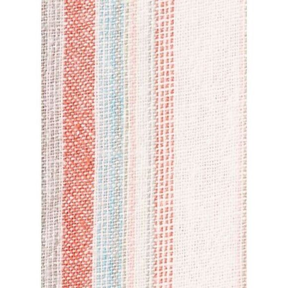 Denim & Co Womens 3X Regular Linen Blend Pants Coral Stripe Pull on Pockets NWT - Picture 3 of 4